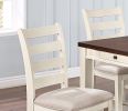 White Classic 2pcs Dining Chairs, Ladder Backs Side Chair