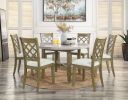 ACME Karsen DINING TABLE W/MARBLE TOP Marble Top & Rustic Oak