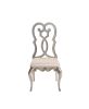 Esteban Side Chair (Set-2) in Ivory Velvet & Antique Champagne Finish 62202