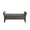 51.5" Bed Bench with Storage Grey Velvet