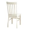 Side Chairs - Antique White, Vertical Slat Back, Scooped Seats