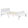 Full Bed with Footboard Bench,White