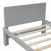 Twin Bed with Footboard Bench,Gray