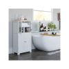 Bathroom storage cabinets; floor to ceiling white linen cabinets