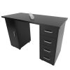 Double Edged Manicure Nail Table with Drawer Black