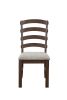 Pascaline Side Chair (Set-2); Gray Fabric; Rustic Brown & Oak Finish DN00703