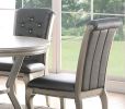 Luxury Antique Silver Wooden Set of 2 Dining Side Chairs