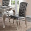 Luxury Antique Silver Wooden Set of 2 Dining Side Chairs