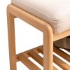 Natural Solid Wood Shoe Bench; Beech Wood Storage Rack Organizer with High Rebound Sponge Cushion