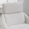 Swivel Armchair with Ottoman for Living Room, Bedroom, Office, Beige Linen