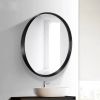 24" Wall Circle Mirror for Bathroom, Black Round Mirror
