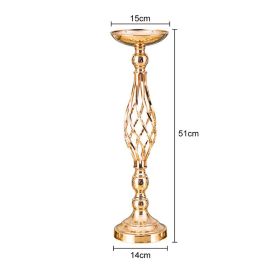 Gold/Silver Wedding Candle Holders Decor Table Centerpiece Pillar Flower Vase Rack Stand Road Lead Floral Bouquet Party Supplies (Ships From: China, Color: Gold Middle)