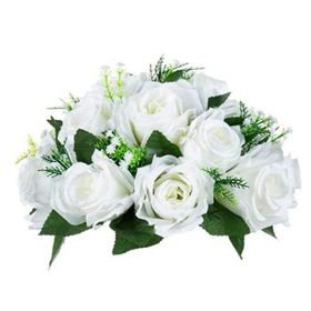 Gold/Silver Wedding Candle Holders Decor Table Centerpiece Pillar Flower Vase Rack Stand Road Lead Floral Bouquet Party Supplies (Ships From: China, Color: White)