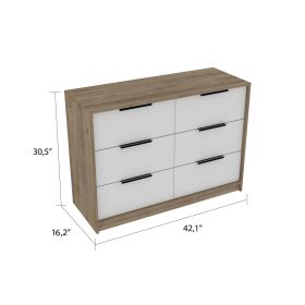 Marion Slide And Pull Dresser; Four Drawers (Color: Pine / White)