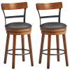 25.5-Inch 360-Degree Bar Swivel Stools with Leather Padded