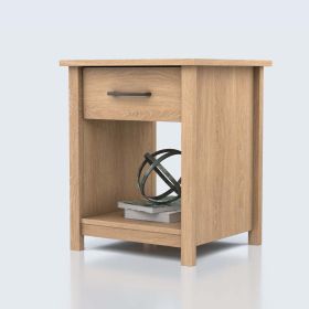 Hillside Nightstand with Drawer, White Finish (Color: Dover Oak)