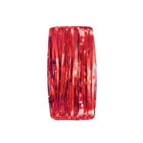 12 Pack Gold Foil Tassel Backdrop Curtains, Tinsel Streamers Birthday Party Decoration, Graduation Tassel Backdrop, Baby Shower, Gender Reveal (Color: Red)