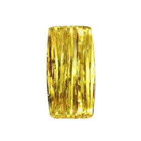 12 Pack Gold Foil Tassel Backdrop Curtains, Tinsel Streamers Birthday Party Decoration, Graduation Tassel Backdrop, Baby Shower, Gender Reveal (Color: Yellow)