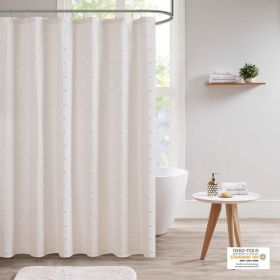Brooklyn Cotton Jacquard Pom Pom Shower Curtain (Color: as Pic)
