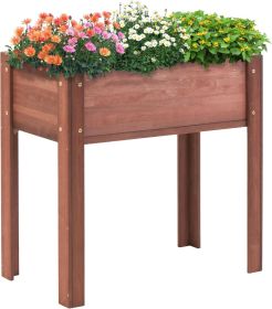 31x31x16 inch Raised Garden Bed with Legs, Elevated Wooden Planter Box for Outdoor Plants Flowers Fruits Vegetable Herb Growingg (Color: as Pic)