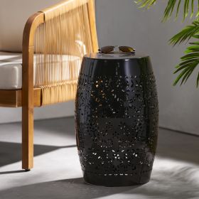 Modern Iron Outdoor Side Table (Material: Iron, Color: Black)