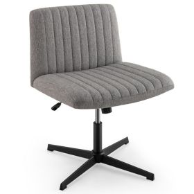 Criss Cross Legged Chair No Wheels 120Â° Rocking Adjustable Height (Color: Gray)