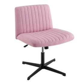 Criss Cross Legged Chair No Wheels 120Â° Rocking Adjustable Height (Color: Pink)