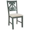 5-Piece Round Dining Table Set and 4 Fabric Chairs