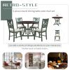 5-Piece Round Dining Table Set and 4 Fabric Chairs