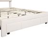 Full Size Storage Bed Velvet Upholstered Platform Bed with a Big Drawer