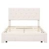 Full Size Storage Bed Velvet Upholstered Platform Bed with a Big Drawer