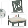 5-Piece Round Dining Table Set and 4 Fabric Chairs